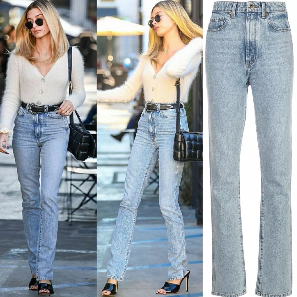 Khaite Daria Slim High Rise Jeans Santa Fe Hailey Baldwin Straight Size 27 NWT